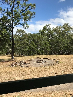 Fire pit at Lake Condah Mission