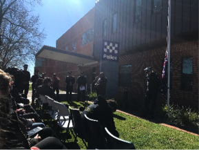 Judith attended the flag raising at the Wodonga Police station 2.